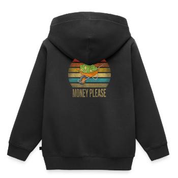 Cash Money Wheelbarrow Pushcart Sunset - Kinder Premium Organic Hoodie - Schwarz - Hinten - AI Model Kid Male (0cm)