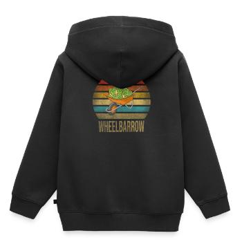 Cash Money Wheelbarrow Pushcart Sunset - Kinder Premium Organic Hoodie - Schwarz - Hinten - AI Model Kid Male (0cm)