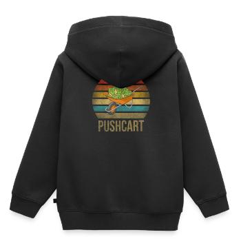 Cash Money Wheelbarrow Pushcart Sunset - Kinder Premium Organic Hoodie - Schwarz - Hinten - AI Model Kid Male (0cm)