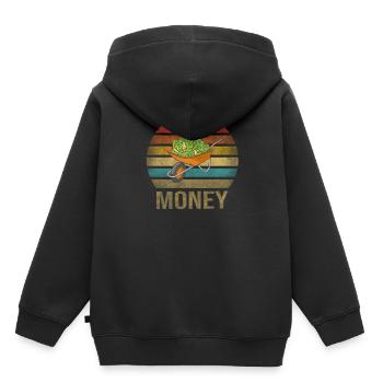 Cash Money Wheelbarrow Pushcart Sunset - Kinder Premium Organic Hoodie - Schwarz - Hinten - AI Model Kid Male (0cm)