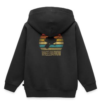 Cash Money Wheelbarrow Pushcart Sunset - Kinder Premium Organic Hoodie - Schwarz - Hinten - AI Model Kid Male (0cm)