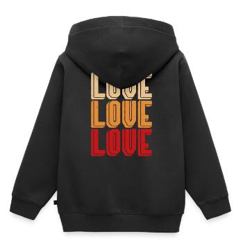 Amour amour amour - Sweat Premium à capuche enfant bio - noir - Dos - AI Model Kid Male (0cm)