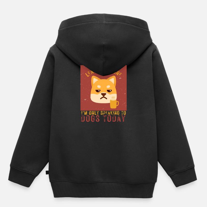 Grumpy Dog Shiba Inu - Leave me alone - Kinder Premium Organic Hoodie - Schwarz