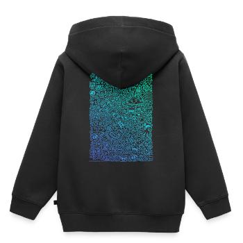 Doodle Paragliders dégradé de couleurs - Sweat Premium à capuche enfant bio - noir - Dos - AI Model Kid Male (0cm)