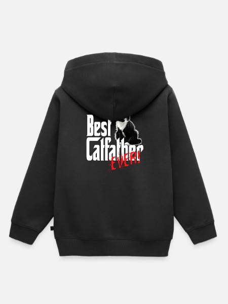 Cat Dad Best Catfather Ever Crazy Cat Father Kitty - Kids Premium Organic Hoodie - black
