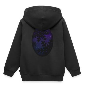Flocons de neige et ciel étoilé - Sweat Premium à capuche enfant bio - noir - Dos - AI Model Kid Male (0cm)