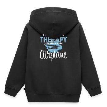 Avion - Sweat Premium à capuche enfant bio - noir - Dos - AI Model Kid Male (0cm)