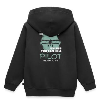 Pilot - Kinder Premium Organic Hoodie - Schwarz - Hinten - AI Model Kid Male (0cm)