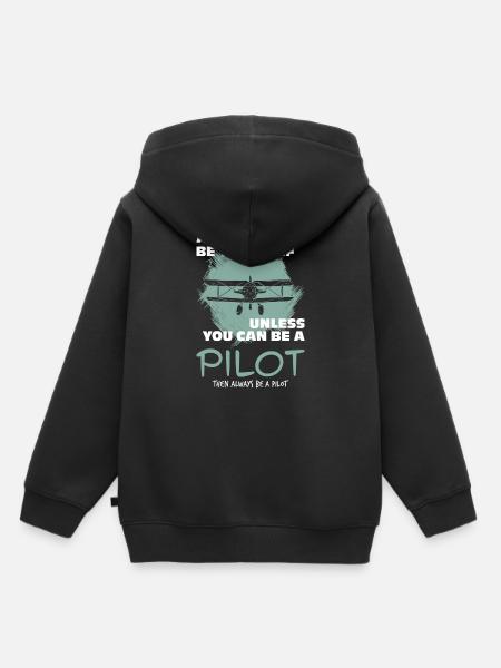 Pilot - Kinder Premium Organic Hoodie - Schwarz