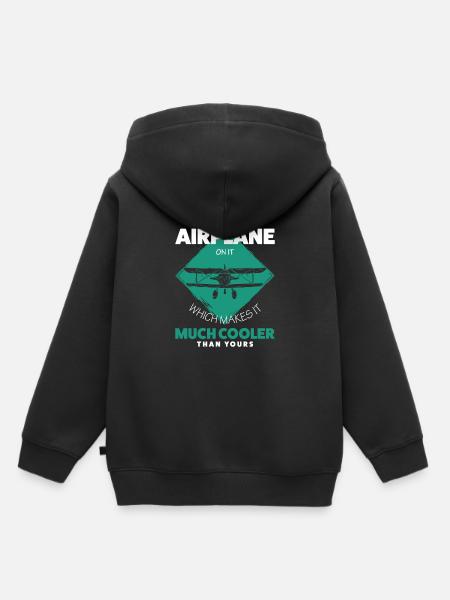 Flugzeug - Kinder Premium Organic Hoodie - Schwarz