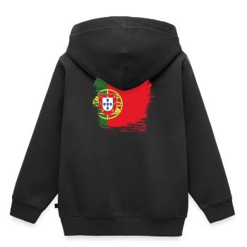 Portugal portugiesische Flagge - Kinder Premium Organic Hoodie - Schwarz - Hinten - AI Model Kid Male (0cm)