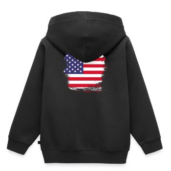 Amerika USA Flagge - Kinder Premium Organic Hoodie - Schwarz - Hinten - AI Model Kid Male (0cm)