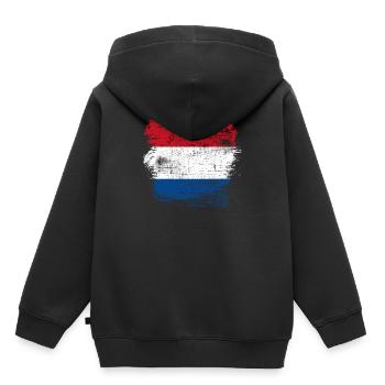 Pays-Bas Pays pavillon - Sweat Premium à capuche enfant bio - noir - Dos - AI Model Kid Male (0cm)