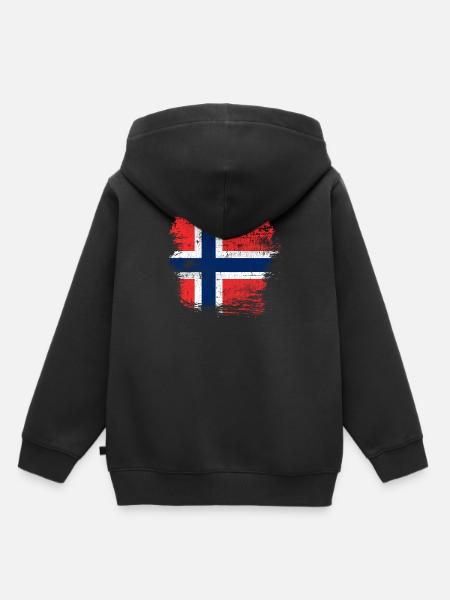 Norwegen - Kinder Premium Organic Hoodie - Schwarz