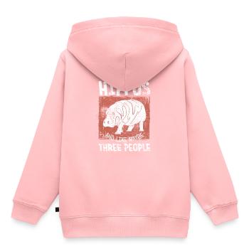 Nilpferd - Kinder Premium Organic Hoodie - Rosa - Hinten - AI Model Kid Female (0cm)