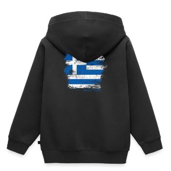 Griechenland - Kinder Premium Organic Hoodie - Schwarz - Hinten - AI Model Kid Male (0cm)