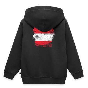 Autriche - Sweat Premium à capuche enfant bio - noir - Dos - AI Model Kid Male (0cm)