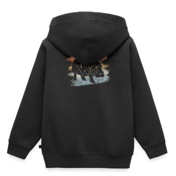 Nilpferd - Kinder Premium Organic Hoodie - Schwarz - Hinten - AI Model Kid Male (0cm)
