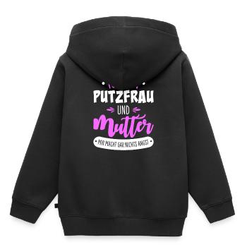 Putzfrau Mutter - Kinder Premium Organic Hoodie - Schwarz - Hinten - AI Model Kid Male (0cm)