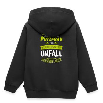 Femme de ménage - Sweat Premium à capuche enfant bio - noir - Dos - AI Model Kid Male (0cm)
