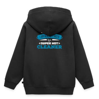 Femme de ménage - Sweat Premium à capuche enfant bio - noir - Dos - AI Model Kid Male (0cm)
