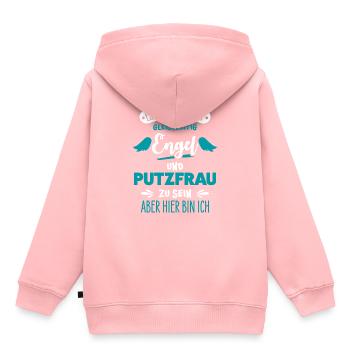 Femme de ménage - Sweat Premium à capuche enfant bio - rose - Dos - AI Model Kid Female (0cm)