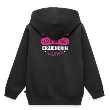 Erzieherin - Kinder Premium Organic Hoodie - Schwarz - Hinten - AI Model Kid Male (0cm)