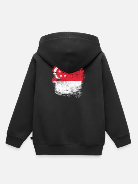 Singapur - Kinder Premium Organic Hoodie - Schwarz