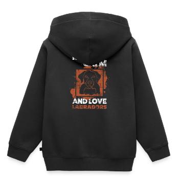 Labrador - Sweat Premium à capuche enfant bio - noir - Dos - AI Model Kid Male (0cm)