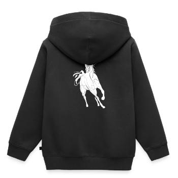 Cheval - Sweat Premium à capuche enfant bio - noir - Dos - AI Model Kid Male (0cm)