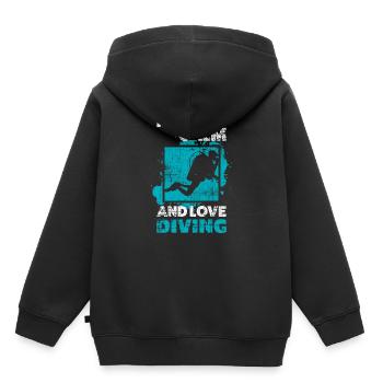 Diver - Kids Premium Organic Hoodie - black - Back - AI Model Kid Male (0cm)