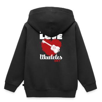 Ukulele - Kids Premium Organic Hoodie - black - Back - AI Model Kid Male (0cm)