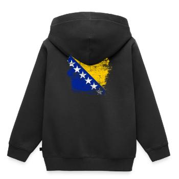 Bosnie-et-Herzégovine - Sweat Premium à capuche enfant bio - noir - Dos - AI Model Kid Male (0cm)