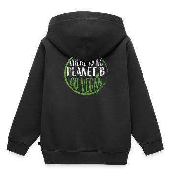 Vegan Climate Protection - Kids Premium Organic Hoodie - black - Back - AI Model Kid Male (0cm)