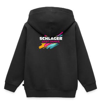 Schlager - Kinder Premium Organic Hoodie - Schwarz - Hinten - AI Model Kid Male (0cm)