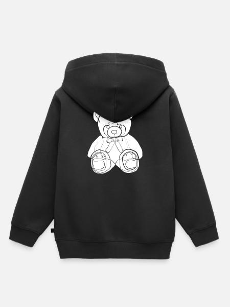 Teddybär Teddy - Kinder Premium Organic Hoodie - Schwarz