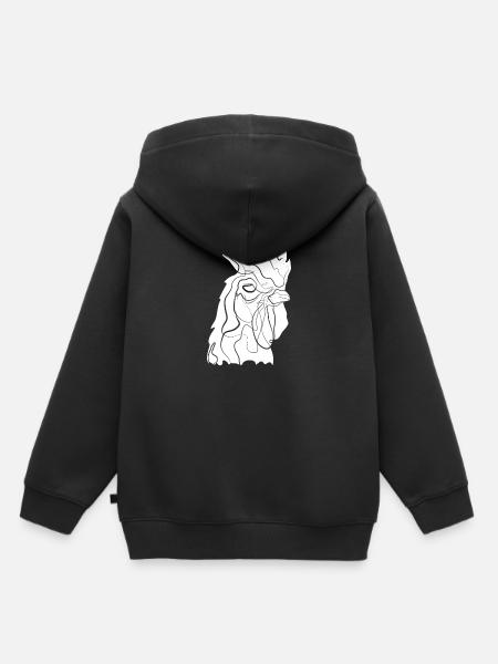 Hahn - Kinder Premium Organic Hoodie - Schwarz
