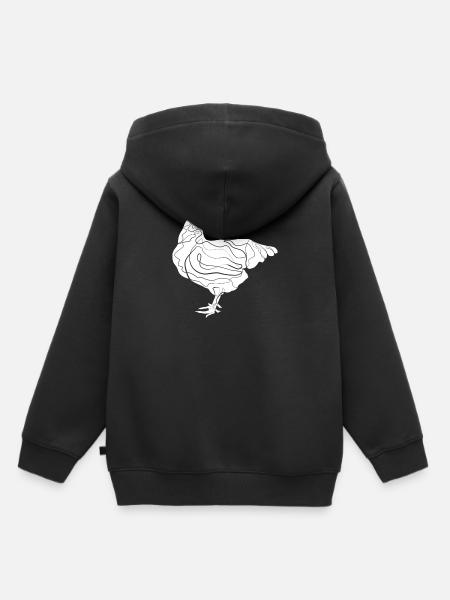 Huhn - Kinder Premium Organic Hoodie - Schwarz