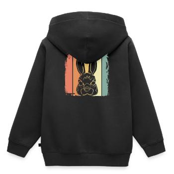 Lièvre - Sweat Premium à capuche enfant bio - noir - Dos - AI Model Kid Male (0cm)