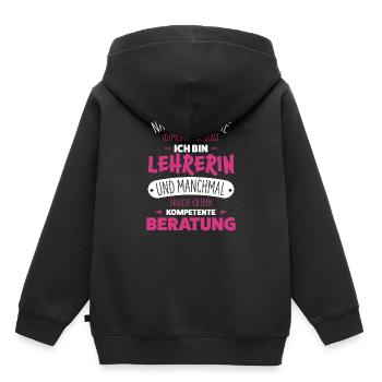 Lehrerin - Kinder Premium Organic Hoodie - Schwarz - Hinten - AI Model Kid Male (0cm)