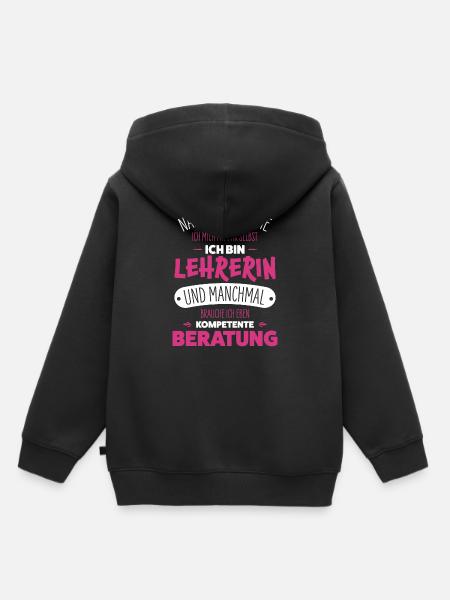 Lehrerin - Premium børne hættetrøje økologisk - sort