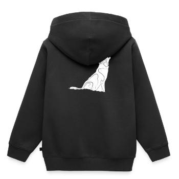 Wolf - Kinder Premium Organic Hoodie - Schwarz - Hinten - AI Model Kid Male (0cm)
