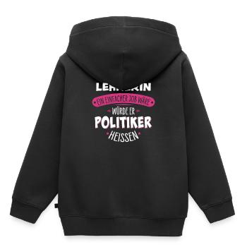 Lehrerin - Kinder Premium Organic Hoodie - Schwarz - Hinten - AI Model Kid Male (0cm)
