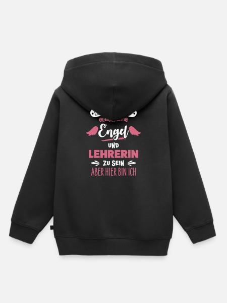 Lehrerin - Premium børne hættetrøje økologisk - sort