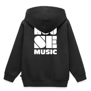House Music - Sweat Premium à capuche enfant bio - noir - Dos - AI Model Kid Male (0cm)