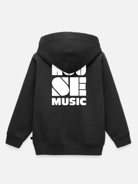 House Musik - Kinder Premium Organic Hoodie - Schwarz