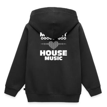 House Music - Sweat Premium à capuche enfant bio - noir - Dos - AI Model Kid Male (0cm)