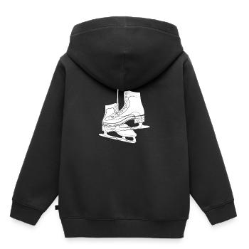Patin à glace - Sweat Premium à capuche enfant bio - noir - Dos - AI Model Kid Male (0cm)