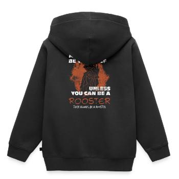Rooster - Kids Premium Organic Hoodie - black - Back - AI Model Kid Male (0cm)