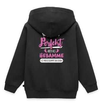 Hebamme - Kinder Premium Organic Hoodie - Schwarz - Hinten - AI Model Kid Male (0cm)